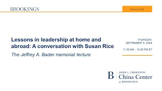 Lessons in leadership at home and abroad A conversation with Susan Rice [upl. by Ilaw138]