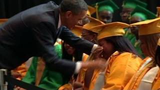 CNN Obama greets Memphis high school grads [upl. by Past535]