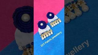 fabric jewellery making DIY earrings🤍🌊✨ Viral 5 Min Crafts in Real Life🤯 trending diy shorts [upl. by Mcnamara]