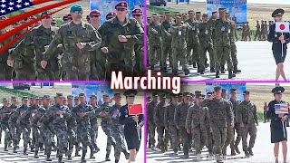 Parade Showcases Various Military Marching Styles from Different Countries [upl. by Mattheus325]