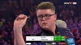 31 Ted Evetts vs Sherrock Fallon 2020 PDC World Darts Championship 2019 1217 Round 1 [upl. by Fabiano]