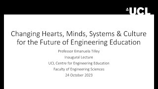 Professorial Inaugural Lecture Emanuela Tilley [upl. by Berghoff533]