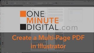 1MD Create a MultiPage PDF in Illustrator [upl. by Free]