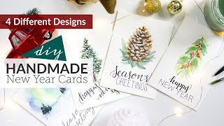 DIY Watercolour New YearChristmas Cards [upl. by Stanzel27]