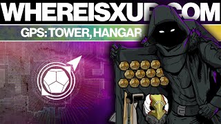 XUR GPS How to find Xur at the Tower in the Hangar [upl. by Ingaberg]