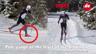 Crosscountry skiing technique Classic diagonal [upl. by Anirdnaxela]