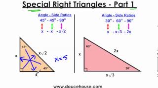 Special Right Triangles  Part 1 454590 and 306090 [upl. by Warrenne]