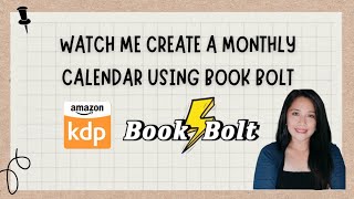 Make a Monthly CalendarPlanner with Book Bolt I Amazon KDP [upl. by Anelleh]