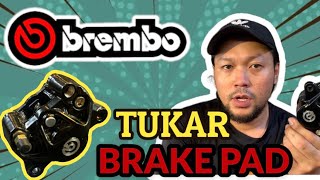 CARA TUKAR BRAKE PAD BREMBO P34 2POT [upl. by Los]