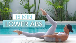 15 MIN LOWER ABS WORKOUT  At Home Pilates Intermediate [upl. by Yraillih]