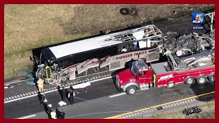 Aerial video from site of fatal Ohio highway crash [upl. by Inattirb]