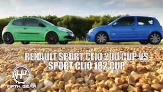 Renault Sport Clio 200 Cup VS Sport Clio 182 Cup  Fifth Gear Classic [upl. by Ddej809]