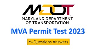 MVA Permit Practice Test 2023 with 25 Questions Maryland MDOT [upl. by Neelrak]