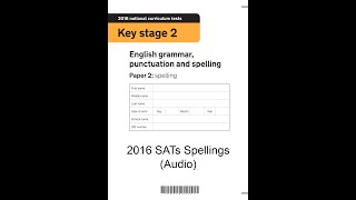 KS2 SATs 2016 Spellings [upl. by Anat]