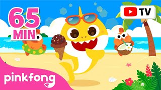 TV for Kids 🏖️ Summer Fun with Baby Shark  Summer Remix  Pinkfong Songs for Kids [upl. by Neelyaj353]