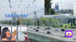 The Beautiful View Of Cologne City Germany From Above  Cable Car  Kölner Seilbahn [upl. by Yleek]