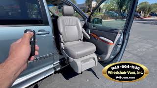 2007 Toyota Sienna BraunAbility ONE TOUCH Fold Out Ramp Wheelchair Van amp Power Rotating Seat Lift [upl. by Thomasina]