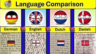 English Vs German Vs Dutch Vs Danish Language Comparison Germanic language family  Indo European [upl. by Yrailih]