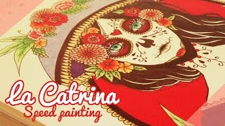 ♡ La Catrina ♡  Speed painting Painting process By Piyoasdf [upl. by Shuping]