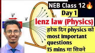 🔥 Lenzs law class 12 physics  Fixed question for exam 🥳 [upl. by Gamal]