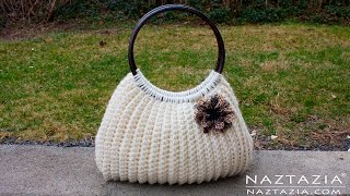 HOW to CROCHET SAVVY HANDBAG  DIY Tutorial for Easy Bag Purse Tote [upl. by Combe534]