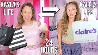 KAYLA amp KALLI SWAP LIVES FOR 24 HOURS CHALLENGE 🔁🫣 [upl. by Kiernan]