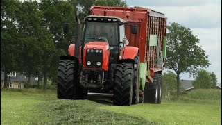 Gras inkuilen MF 8480 Strautmann Roebertsen Heino [upl. by Hahn]