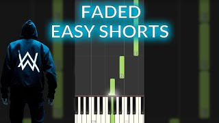 Alan Walker  Faded Easy Piano Tutorial Shorts [upl. by Thea]