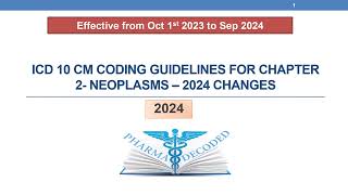 ICD 10 cm coding guidelines for Chapter 2 Neoplasms 2024 changes [upl. by Nnov]