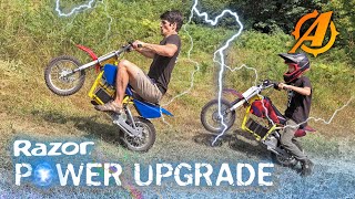 Giving Razor MX650 Electric Dirt Bike a MASSIVE Power Upgrade 38 MPH [upl. by Rowan]