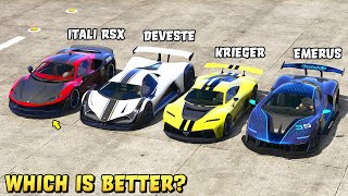 GTA 5  ITALI RSX vs EMERUS vs DEVESTE EIGHT vs KRIEGER  Track test included [upl. by Augustina]