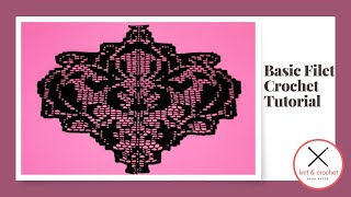 Basic Filet Crochet Tutorial With Free Pattern Link  Damask Doily Free Crochet Pattern  How To [upl. by Aynekal627]