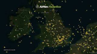 Timelapse of the UK airspace from 0049 to 2359 UTC on February 22 2024 🛫 [upl. by Thorne597]