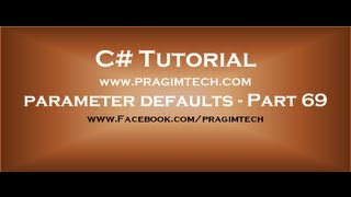 Part 69 Making method parameters optional by specifying parameter defaults [upl. by Nyltak]