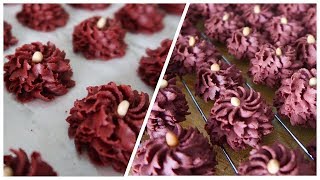 Resep Kue Kering Semprit Red Velvet  MamiVes Diary [upl. by Ades533]