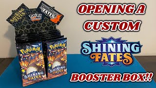 I opened a CUSTOM SHINING FATES Booster Box to hunt for SHINY CHARIZARD pokemon card opening [upl. by Renrew]