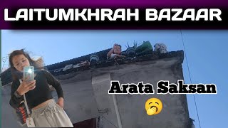 Laitumkhrah Bazaar chi Mesu Rana rebara saksan arata  Tangchie Sangma  Garo Girl [upl. by Ekez]