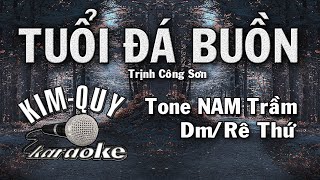 TUỔI ĐÁ BUỒN  KARAOKE  Tone NAM Trầm  DmRê Thứ [upl. by Higbee110]