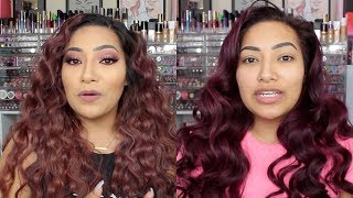 DYING MY HAIR REDVIOLET With Age Beautiful Intense Lift For Darkest Hair [upl. by Alejandrina]