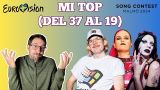 MI TOP de EUROVISIÓN 2024 del puesto 37 al 19 [upl. by Ermeena437]