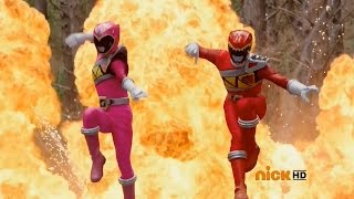 Dino Charge  Red and Pink Rangers 1st Fight  Ep 1 Powers From the Past  Power Rangers Official [upl. by Dole797]