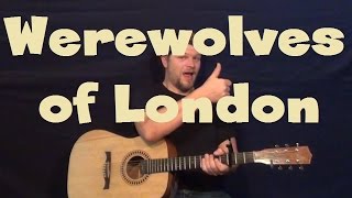 Werewolves of London Warren Zevon Easy Guitar Lesson How to Play Tutorial Licks TAB [upl. by Ajssatan689]