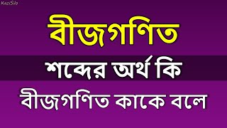 বীজগণিত কাকে বলে  বীজগণিত শব্দের অর্থ কি  বীজগণিত মানে কি  bijgonit kake bole by KaziSilo [upl. by Etezzil658]