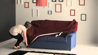 How to Put a Stretch Sofa Cover Easily [upl. by Butterfield]