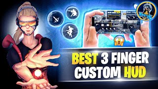 🥵Best 3 Finger Custom Hud In Ff 🤩 For Fast Gloo Wall And Headshot  Free Fire Custom Hud Settings [upl. by Hpesoy496]