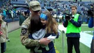 Soldier Homecoming surprise on Veterans Day at Seahawks Game [upl. by Ebenezer]