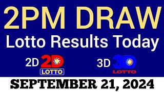 Lotto Result Today 2pm Draw September 21 2024 Swertres Ez2 PCSO Live Result [upl. by Mattson]