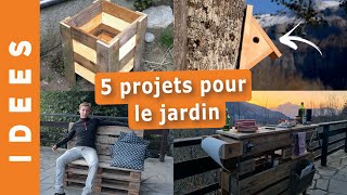 5 IDÉES DE BRICOLAGE EN PALETTES  Pour le jardin [upl. by Dasteel]