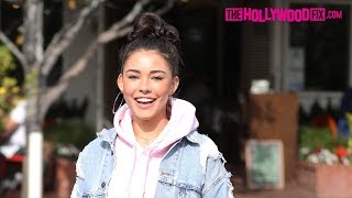 Madison Beer Is All Smiles While Leaving Lunch With A Friend At Fred Segal 112917 [upl. by Ahsinar]