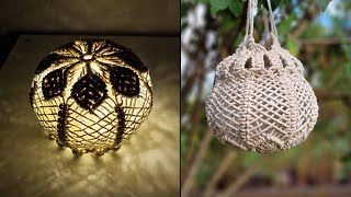 DIY Macrame Lantern Flower Pattern Tutorial [upl. by Eelarat]